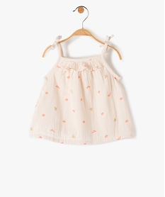 blouse bebe fille sans manches en double gaze imprimee - lulucastagnette orange chemisiers et blousesC212501_3