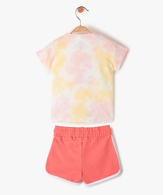 ensemble bebe fille 2 pieces   short tee-shirt die-and-dye - camps united rose shortsC213001_3