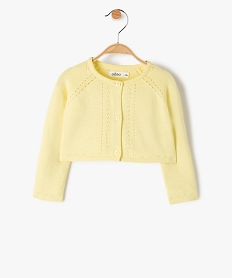 GEMO Gilet court avec détails ajourés bébé fille jaune standard