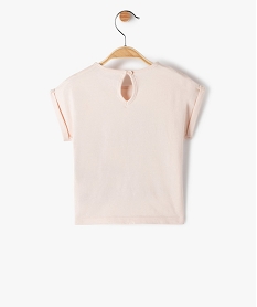 tee-shirt bebe fille avec motif paillete rose tee-shirts manches courtesC215901_3