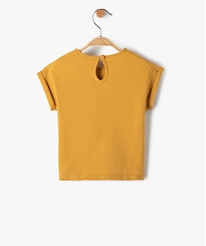 tee-shirt bebe fille avec motif paillete jaune tee-shirts manches courtesC216101_3