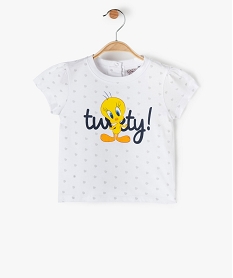 GEMO Tee-shirt bébé fille avec motif Titi - Looney Tunes Blanc