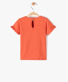 tee-shirt bebe fille avec motifs minnie - disney orange tee-shirts manches courtesC216801_3