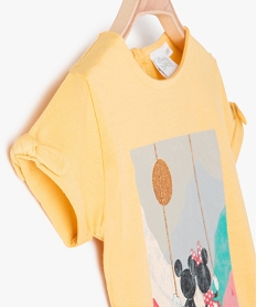 tee-shirt bebe fille avec motifs minnie - disney jauneC217001_2