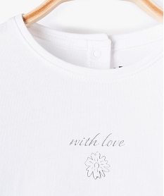 tee-shirt bebe fille avec manches fantaisie blanc tee-shirts manches courtesC217101_2