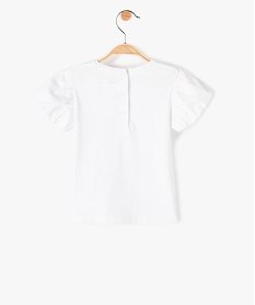 tee-shirt bebe fille avec manches fantaisie blanc tee-shirts manches courtesC217101_3