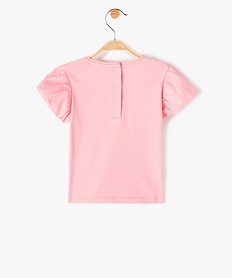 tee-shirt bebe fille avec manches fantaisie rose tee-shirts manches courtesC217201_3