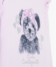 tee-shirt bebe fille a volants et details irises - lulu castagnette violetC217701_2