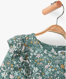 tee-shirt bebe fille a manches longues fleurs et volant bleuC218501_2
