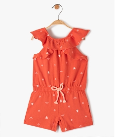 combishort bebe fille sans manches a motifs et volants - lulucastagnette rouge pantacourts et shortsC221201_1