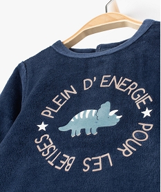 pyjama bebe 2 pieces en velours avec motifs dinosaures bleuC221901_2