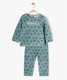 pyjama bebe en velours 2 pieces avec motifs palmiers vertC222101_1