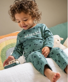 pyjama bebe en velours 2 pieces avec motifs palmiers vertC222101_3