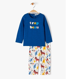 GEMO Pyjama bébé garçon 2 pièces avec motifs animamux Bleu