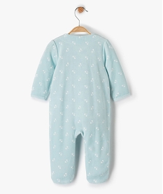 pyjama bebe fille en velours avec fermeture devant bleuC222801_3
