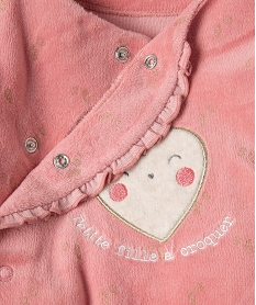 pyjama bebe fille en velours avec motifs pailletes rose pyjamas veloursC222901_2