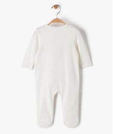 pyjama bebe en velours avec message ouverture devant blancC223001_3