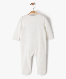 pyjama bebe en velours avec message ouverture devant blanc pyjamas veloursC223001_3