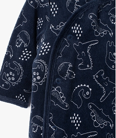 pyjama bebe en velours a motifs dinosaures ouverture devant bleuC223101_2