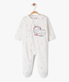 GEMO Pyjama bébé en velours imprimé Les Aristochats - Disney Beige