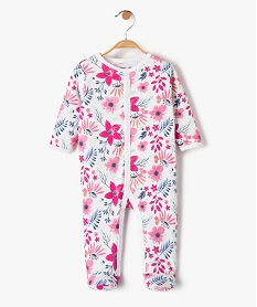GEMO Pyjama dors-bien bébé fille à motifs fleuris avec ouverture sur lavant Beige