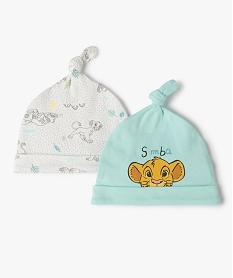 GEMO Bonnets bébé en coton à motifs Le Roi Lion (lot de 2) - Disney Beige