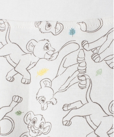pantalon bebe en maille souple a motifs le roi lion - disney blancC226201_2