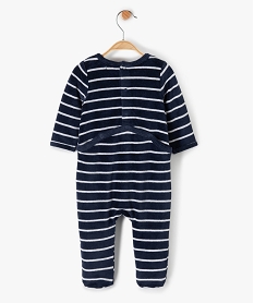 pyjama bebe en velours avec inscription sur lavant bleuC227701_3
