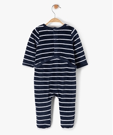 pyjama bebe en velours avec inscription sur l’avant bleu pyjamas veloursC227701_3