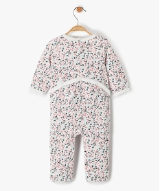 pyjama bebe fille en velours a motifs fleuris avec message blancC227901_3