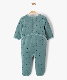 pyjama bebe en velours a motif koala sur le buste vertC228001_4