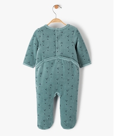 pyjama bebe en velours a motif koala sur le buste vert pyjamas veloursC228001_4