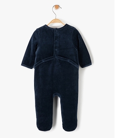 pyjama bebe en velours avec message sur le buste bleu pyjamas veloursC228201_4
