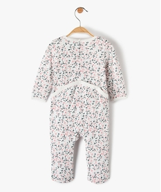 pyjama bebe fille en jersey a motifs fleuris avec message en velours beigeC229401_3