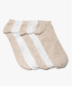 GEMO Chaussettes femme ultra courtes unies (lot de 5) beige standard