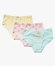 GEMO Shorties fille imprimés avec noud pailleté (lot de 3) Multicolore