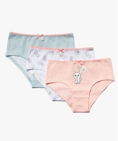 shorties fille en coton a motifs chats (lot de 3) multicoloreC234901_1