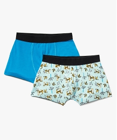 GEMO Boxer garçon uni et imprimé savane (lot de 2) Multicolore