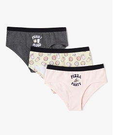 shorties fille a motifs junk food (lot de 3) multicoloreC242601_2