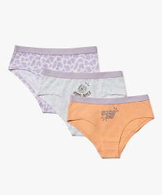 GEMO Shorties filles à motifs positifs (lot de 3) Multicolore