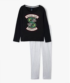 pyjama fille en velours south side serpents - riverdale noirC243501_1