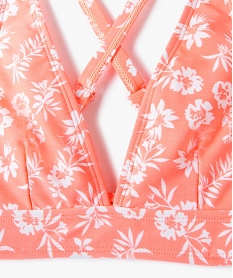 haut de maillot de bain fille triangle a motifs fleuris imprime maillots de bainC246301_2