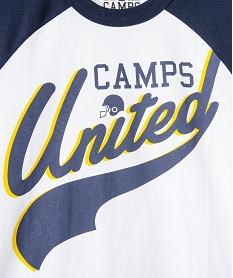 pyjashort garcon avec inscriptions - camps united blancC249501_2