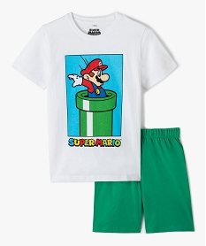 GEMO Pyjashort garçon avec motif XXL - Super Mario Blanc