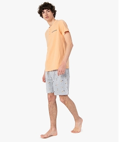 GEMO Pyjashort homme bicolore Orange