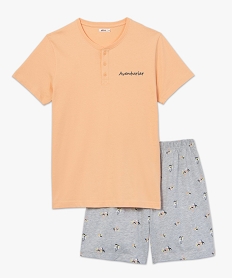 pyjashort homme bicolore orangeC253201_4