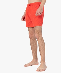 GEMO Short de bain homme uni Orange