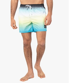 GEMO Short de surf homme avec ceinture élastiquée Multicolore