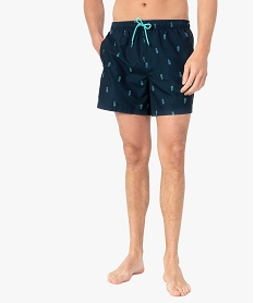 GEMO Short de bain homme motif ananas Bleu