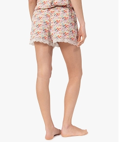 short de pyjama femme avec bas dentelle imprime bas de pyjamaC256101_3